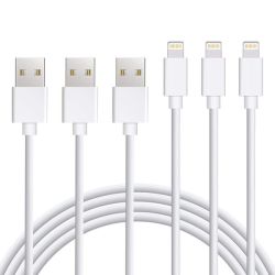 Iphone USB Cable For Iphone 6 7 8 X 11 & 11PRO & 12PRO Max -white 3 Pack