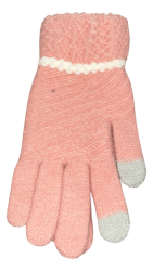 Pink Gloves With Touch Screen Finger