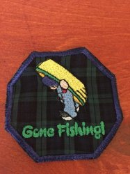 Gone Fishing Boy With Boat Badge Patch