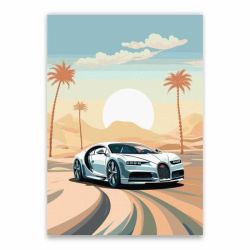 Bugatti In Desert Poster - A1