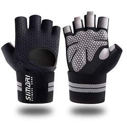 SIMARI Workout Glovesfor Women Men Training Gloves With Wrist Support For Fitness Exercise Weight Lifting Gym Crossfit Made Of Microfiber And Lycra SMRG902 Black L