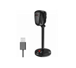 F13 Adjustable Angle USB Computer Microphone - Black