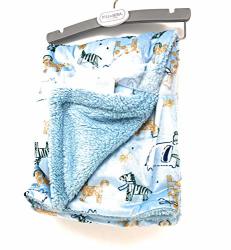 Kyle & Deena Ny Animals Playing In The Snow Baby Blue Blanket 30 X 30 In