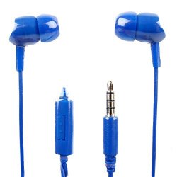 Premium Quality In-ear Earphones In Blue With Microphone For The Philips DVT1100 DVT1200 DVT2000 DVT20050 DVT6010 DVT6500 Digital Voice Recorder - By Duragadget