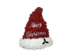Christmas Hat-shaped Glitter Tinsel Hanging Decoration - 33X25CM