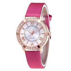 Watches For Women Clearance Fashion Women Crystal Unique Quartz Watches Casual Rhinestone Wrist Watch On Hot Pink