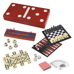 Best 7 In 1 Travel Game Set Adult Kids Man Men Checkers Chess Dominoes Backgammon & Many More Inexpensive Stocking Stuffer Gift Idea Married Couple Family Travelers