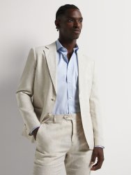 Men&apos S Linen Stone Suit Jacket