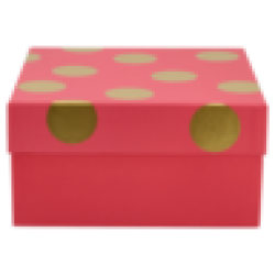 Pink & Gold Polka Dot Large Foil Gift Box
