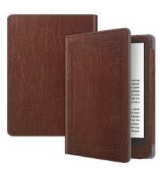 FINTIE Amazon Kindle 6" 2022 Premium Protective Leather Folio Flip Cover Vintage Brown