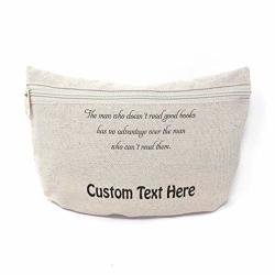 Custom Canvas Makeup Bag Doesn't Read Good Books Advantage Over Others School Supplies Pencil Canvas Tote Pouch 8X6 Inches Natural Personalized Text Here