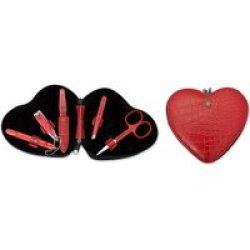 Manicure Set Heart Croco Red 7771 Mc Red