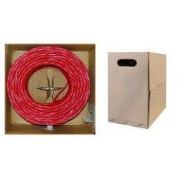 Pcconnecttm CAT5E Utp Red Solid 1000 Feet Ethernet Cable Pull Box