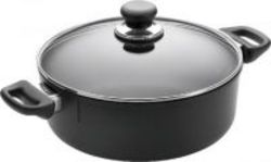 Scanpan Classic 26cm Low Stew Pot With Lid 4 Litres black