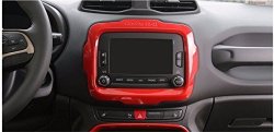 Dwindish Abs Dash Board Car DVD Player Gps Frame Trim Cover For Jeep Renegade 2015 Up Red