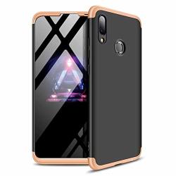 Huawei Y7 Pro 2019 Case Aidinar Bumper And Anti-scratch Hard Cover Case Bag 360 Degree Full Cover Case For Huawei Y7 Pro 2019 Black + Gold