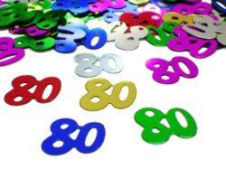 80th Birthday Confetti- Assorted Colours