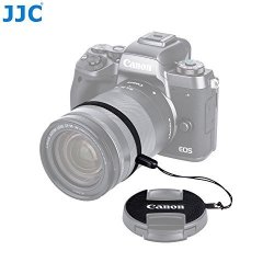 Jjc Black Nappa Leather Anti-lost Lens Cap Keeper Sticker For Canon E-55 55MM Original Cap On Canon Ef-m 11-22MM 18-150MM Lens + M2 M3