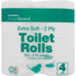 Extra Soft 2 Ply Toilet Rolls 4 Pack