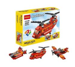 Architect 3-1 Helicopter Plane And Boat 145 Piece Brick Building Blocks Toy