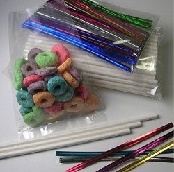 1000PCS X 6" Lollipop Sticks + 3" X 5" Bags + Twist Ties For Cake Pops