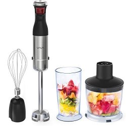 Vava Hand Blender 300W 5-SPEED Immersion Stick Blender With Chopper Whisk & Beaker For Smoothies And Sauces - Silver
