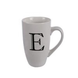 Mug - Household Accessories - Ceramic - Letter E Design - White - 3 Pack