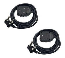 2 Pack 3M Heavy Duty 16A Extension Electrical Lead Cord Cable Black