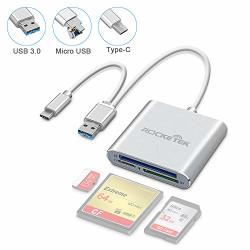 USB C Cf Card Reader Rocketek Compact Flash Cf Card Reader 3-IN-1 Micro USB To USB Type-c Otg Adapter usb 3.0 Portable Memory Card Reader