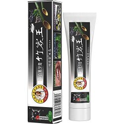 Activated Charcoal Teeth Whitening Toothpaste - Destroys Bad Breath - Best Natural Black Tooth Paste Kit - Mint Flavor - Herbal Decay Treatment