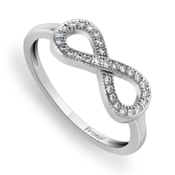 Sterling Silver Cubic Zirconia Infinity Symbol Womens Promise Ring