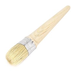 Uxcell Wooden Handle Round Bristle Chalk Oil Paint Wax Brush 40MM Dia