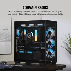 3500X Tempered Glass Mid-tower PC Case Black