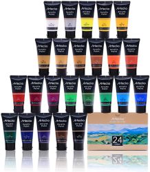 Artecho Acrylic Paint Set 24 Colours 2.02OZ 60ML Tube Paint Set