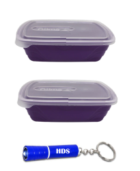 Rectangular 2.2L Snap-it Lunch Box - Pack Of 2 With Hds Torch