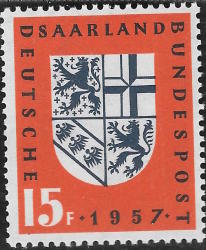 Germany 1957 Return Of The Saar To Germany Unmounted Sg 376