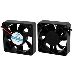 Uxcell A16032500UX0888 2DC 24V 0.06A 5X5X1.5CM 2-WIRE 7 Vanes Black Case Cooling Fan For PC Case Cooler 1.97" Width 1.97" Length