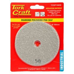 Tork Craft - 100MM Diamond Wet Polishing Pad 50 Grit Grey - 2 Pack