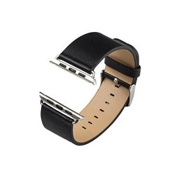 Band For Apple Watch Series 3 2 1 Rosa Schleife Apple Watch 42MM Leather Band Wrist Strap With Stainless Steel Buckle Clasp Replacement Wrist Band For