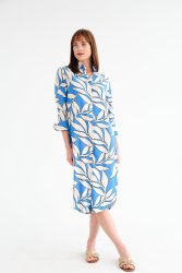 Evie Dress Blue Print - L