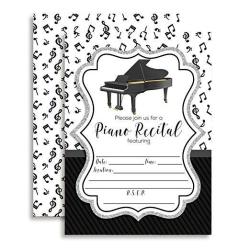 Piano Recital Fill In Style Invitations. Set Of 10 Including Envelopes