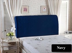 King WOMACO Bed Headboard Slipcover Protector Stretch Solid Color Dustproof Cover for Bedroom Decor Black