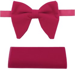Dan Smith Mens Big Bow Ties Set Soild Velvet Oversize Pre-Tied Bow Tie Hanky Cuff Hankchief Cufflinks Lapel Pin, Dark Green-c.c.o.v.006, Oversized