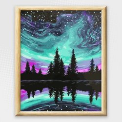 Adult Paint By Numbers With Frame - Northern Lights Loving