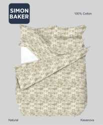Simon Baker Kasanova Printed 100% Cotton Duvet Cover Sets - Natural Various Sizes - Natural Three Quarter 150CM X 200CM +1 Pillowcase 45CM X 70CM
