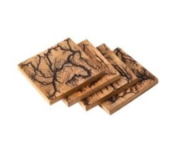 4 Piece Wooden Coaster Set