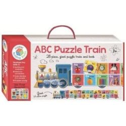 Building Blocks Abc Puzzle Train - 28-PIECE Giant Puzzle Train And Book