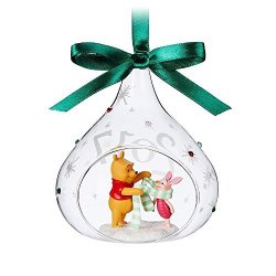 Disney Winnie The Pooh And Piglet Glass Drop Sketchbook Ornament - 2017