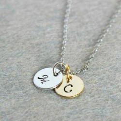 Personalised Disk Chain - Sterling Silver Yellow Or Rose Go... - 42CM Yellow Gold Plated 3 Disk