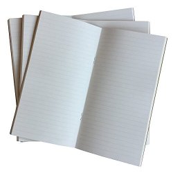 Travelers Notebook Inserts Lined 3-PACK 4.5 X 8.5 Inch 100GSM Thick Standard Size Ruled Refill 192 Pages. Perfect For Archiving Your Thoughts Travel Notes